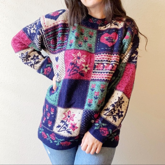 Sweaters - Vintage patchwork sweater